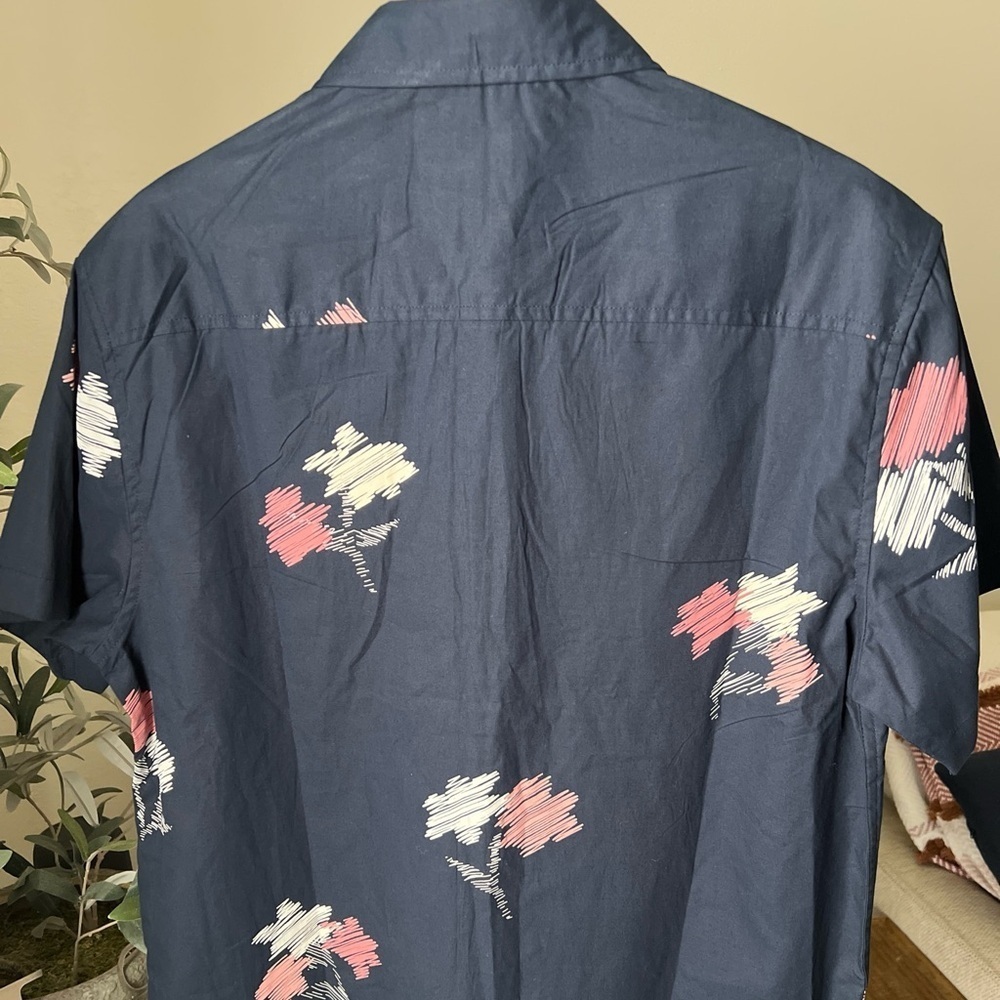 Eighth Avenue Men’s Navy Button Up Short Sleeve Shirt Size S & M NWT $39.99 - Picture 6 of 6